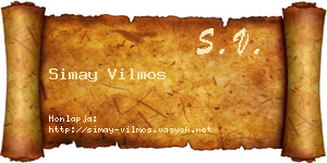 Simay Vilmos névjegykártya